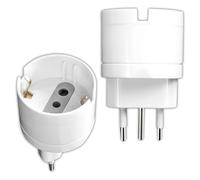 V-TAC 2x Adattatore da Schuko a Spina 10A - 2 Pezzi - Presa Singola 10A 2P+T Bipasso/Schuko e Spina Italiana 10A - di Corrente per Casa, Ufficio, Negozio, Azienda