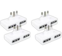 V-TAC 2x Multipresa Salvaspazio Quadruplo - 4 Prese 10/16A 2P+T Bipasso e Spina 16A - Adattatore di Corrente a Muro per Casa, Ufficio, Negozio, Azienda - Slim Design - 2 PEZZI (Confezione da 2)