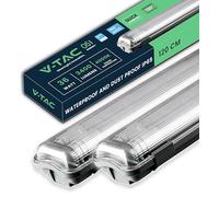 V-TAC 2x Plafoniera LED Impermeabile Doppia 120 CM - 36W - Chip Samsung - Lampada Rettangolare 3400 Lumen IP65 per Soffitto, Parete, Garage, Fabbrica, Negozio - Doppio Tubo LED - Luce 4000K Naturale