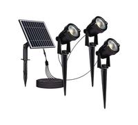 LAMPADA CON PICCHETTO 3X1.2W B.CALDO CON PANNELLO SOLARE NERO IP65 VT-11032 -LED20489 V-TAC