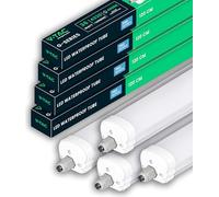 V-TAC 4x Plafoniera LED Impermeabile 120 CM da Esterno - 36W - PRO SERIES - 4 PEZZI - Lampada Rettangolare da Soffitto e Parete - 4320 Lumen - per Garage, Negozio, Magazzino - Luce 4500K Naturale