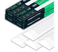 V-TAC 4x Plafoniere LED Lineari da Soffitto 120 CM - 40W - Chip Samsung - 4 Pezzi - Lampada Rettangolare 4800 Lumen IP20 per Parete, Garage, Negozio - Tubo LED Plafoniera - Luce 6400K Bianca Fredda