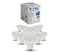 V-TAC 5W (35W Halogen Bulb Replacement) Energy Saving GU10 LED Spotlight Milky Cover with Samsung LED 110 Beam Angle Non Dimmable 6400K White 400 lumens [Energy Class A+]