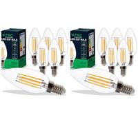 V-TAC 6x Lampadine LED Filamento Candela con Attacco E14-4W (Equivalenti a 35W) - 400 Lumen - Lampadina LED Massima Efficienza e Risparmio Energetico - 4000K Luce Naturale (Confezione da 2)
