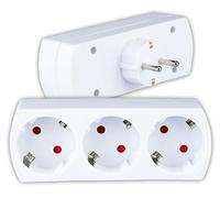 V-TAC Adattatore multiplo 3 spine - Presa da parete 3 prese di corrente 16 A Shuko per casa, ufficio, negozio, garage, cucina, multipla 3 prese - 250 V compatta e pratica