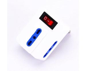 V-TAC Adattatore multiplo triplo 3 prese 2P+T 10/16A prese/bipasso standard italiano e interruttore luminoso - sku 8831