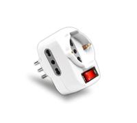 V-TAC Adattatore Multipresa Tripla con 2 Prese Laterali 10/16A Bipasso e una Fro