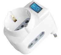 V-Tac Adattatore Multipresa Triplo Bipasso/schuko Presa Tedesca E Prese/bipasso Standard Italiano Interruttore Luminoso - Sku 8716