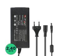 V-TAC Alimentatore per Strip LED 60W 24V 2.5A Plug and Play con Jack 2.1 e Cavo 2.4m con Spina Protezione EMI e Cortocircuito IP44