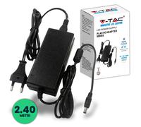 V-TAC Alimentatore per Strip LED 78W 12V 6.5A Jack 2.1 e Cavo 2.4m con Spina IP4