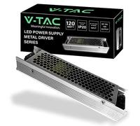 V-TAC Alimentatore per Strisce LED Professionale 120W 12V 10A - Trasformatore in Metallo per Apparecchiature Elettroniche, Telecamere, Schermi - Ultra Sottile - AC:85-265V