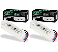 V-TAC Alimentatore per Strisce LED Professionale 30W 12V 2,5A - Trasformatore in Plastica per Apparecchiature Elettroniche, Telecamere, Schermi - Ultra Sottile - Input AC 100-240V (Confezione da 2)