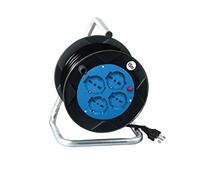 V-TAC Bobina Prolunga Cavo Elettrico Con Avvolgicavo Con Spina 16A e 4 Prese Bipasso Schuko (15 Metri)