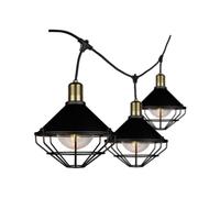 V-TAC Catenaria 3m per 6 lampadine LED E27 Con Diffusori trasparenti IP65 Colore nero.