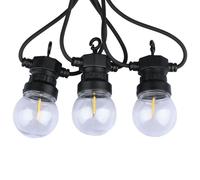 V-TAC Catenaria 5m con 10 Lampadine mini Globo a Filamento LED 4W Colore Nero con Trasformatore 3000K