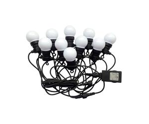 V-TAC Catenaria 5m con 10 Lampadine mini Globo LED 5W Colore Bianco con Schuko e Trasformatore 3000K IP44