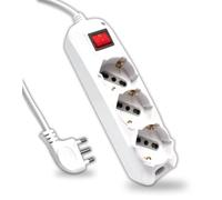 V-TAC Ciabatta Multipresa Elettrica con Interruttore e Cavo da 1,5 Metri - 3 Prese 10/16A Bipasso + Shuko - Spina 16A - Presa Elettrica per Casa, Ufficio, Negozio - Colore Bianco