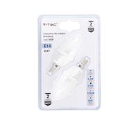 V-TAC, Confezione da 2 Lampadine LED E14 5.5W=40W, Smd Candela Luce Calda 2700K