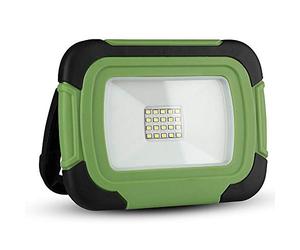 V-TAC Faro LED Chip Samsung 10W Ricaricabile con Sos Flash Colore Nero e Verde 6400K IP44