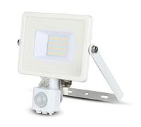 V-TAC Faro LED Chip Samsung 20W con Sensore di Movimento e Crepuscolare e Interruttore Manuale di Bloccaggio Colore Bianco 4000K IP65