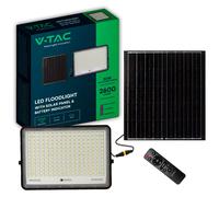 V-TAC Faro LED con Telecomando e Pannello Solare 30W Batteria sostituibile Cavo da 3m Colore Nero 4000K