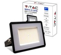 V-TAC Faro LED da Esterno 100W - [Chip Samsung - Alte Perfomance, Bassi Consumi] - 8700 Lumen - IP65 - Proiettore Faretto LED Nero per Casa, Giardino, Garage - Impermeabile - Fari Luce Bianca Naturale