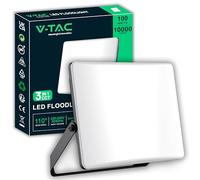 V-TAC Faro LED da Esterno 100W - [Chip Samsung + Tecnologia RLE + Innovativa Copertura in Policarbonato] - Alta Luminosità: 10000 Lumen - IP65 - Faretto LED Casa, Garage, Magazzino - Luce CCT 3 IN 1