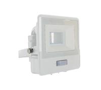 V-TAC Faro LED da Esterno con Chip Samsung 10W con Sensore PIR di Colore Bianco Impermeabile, Luce Bianco Naturale