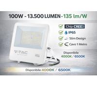 V-TAC Faro LED Slim 100W CREE 135lm/W IP65 4000K 6500K Bianco