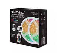 V-TAC Kit 2 striscie led RGB SMD5050 4,8W/M 12V IP20 + controller + alimentatore + telecomando