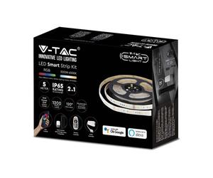 V-TAC Kit per Strip LED SMD5050 15W/m 90 LED/m RGB+3IN1 5m Compatibile con Alexa e Google Home con Telecomando e Alimentatore IP65