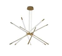 V-TAC Lampadario LED a Sospensione con 12 luci tabular 42W in Metallo Colore Oro Dimmerabile 85*31*120cm 3000K