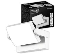 V-TAC Lampada da Parete per Esterno o Interno 17W - Lampada Muro Bianca Regolabile - Applique da Parete Moderno in Alluminio per Giardino, Terrazzo, Corridoio, Balconi - IP65 - Luce Calda