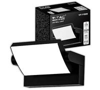 V-TAC Lampada da Parete per Esterno o Interno 17W - Lampada Muro Nera Regolabile - Applique da Parete Moderno in Alluminio per Giardino, Terrazzo, Corridoio, Balconi - IP65 - Luce Calda