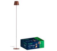 V-TAC Lampada da Terra LED Senza Fili Ricaricabile - Altezza Regolabile - Lampada in Alluminio Marrone Corten Uso Interno ed Esterno Casa e Salotto - Design Elegante