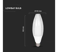 60W LED Oliva Lampadina, E40, 6500K, 6500lm, Non Dimmerabile - VT-260 21188