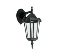 V-TAC Lampada LED da Muro a Lanterna con Portalampada E27 (Max 60W) Attacco verso il basso Colore Nero IP44