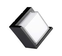 V-TAC Lampada LED da Muro Quadrato 12W con Diffusore Semicoperto Colore Nero 3000K IP65