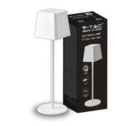 V-TAC Lampada LED da Tavolo 2W Colore Bianco in Alluminio ricaricabile con USB C Touch Dimmerabile 3000K IP54