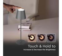 V-TAC Lampada LED da Tavolo 2W Colore Grigio in Alluminio con caricatore Wire...