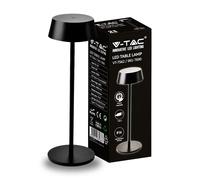 V-TAC Lampada LED da Tavolo 2W ricaricabile con USB C Touch Dimmerabile