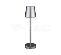 V-TAC Lampada LED da Tavolo 3W ricaricabile a batteria colore grigio USB C Touch