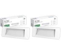 V-TAC Lampada LED d'Emergenza 3,8W - Plafoniera LED da Incasso per Sicurezza ed Emergenza con Batteria 25000 mAh - Montaggio Semplice a Parete - IP20 - Anti Blackout - Luce Fredda 6000K