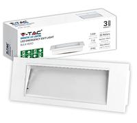 V-TAC Lampada LED d'Emergenza 3,8W - Plafoniera LED da Incasso per Sicurezza ed Emergenza con Batteria 25000 mAh - Montaggio Semplice a Parete - IP20 - Anti Blackout - Luce Fredda 6000K