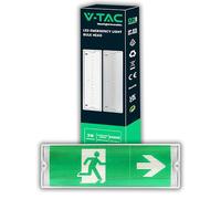 V-TAC Lampada LED Uscita di Emergenza 3W per Soffitto e Parete - Luce LED Uscita di Emergenza con Batteria - Autonomia 3 Ore - IP65 - Luce Via di Fuga - Exit - 4 Segnalazioni Incluse - 4000K