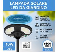 V-TAC Lampada Solare LED 10W Giardino IP65 con Sensore e Telecomando