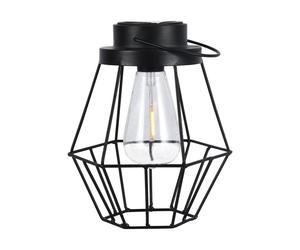 V-TAC Lampada Solare LED da Terra 0.5W dal Design Vintage con Batteria Ricaricabile e Maniglia per Trasporto Colore Nero 3000K IP44