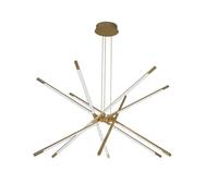 V-TAC Lampadario LED a Sospensione con 12 luci tabular 42W in Metallo Colore Oro Dimmerabile 85*31*120cm 3000K