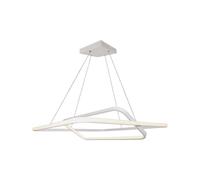 V-TAC Lampadario LED a Sospensione con 2 Rettangoli 50W in Metallo Colore Bianco 60*60*120cm 3000K Triac Dimmerabile