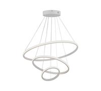 V-TAC Lampadario LED a Sospensione con 3 Cerchi 32W in Metallo Colore Bianco 60*40*20cm 3000K